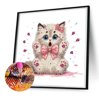 Surprised Cat - Special Shaped Drill Diamond Painting 30*30CM