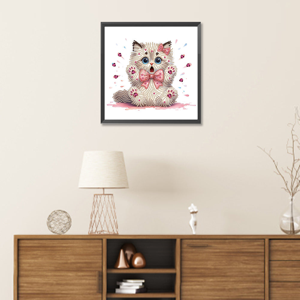 Surprised Cat - Special Shaped Drill Diamond Painting 30*30CM