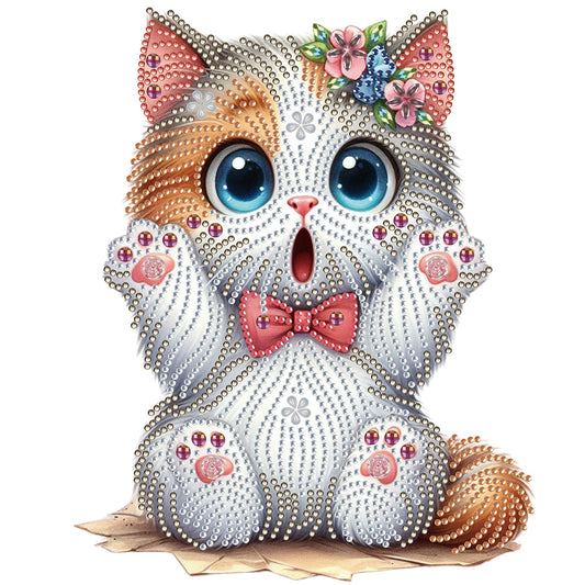 Surprised Cat - Special Shaped Drill Diamond Painting 30*30CM