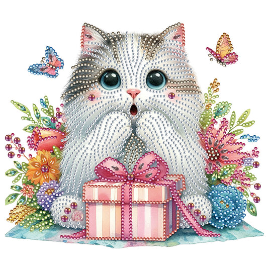 Surprised Cat - Special Shaped Drill Diamond Painting 30*30CM