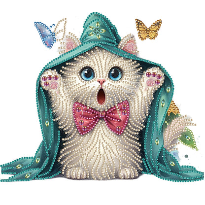 Surprised Cat - Special Shaped Drill Diamond Painting 30*30CM