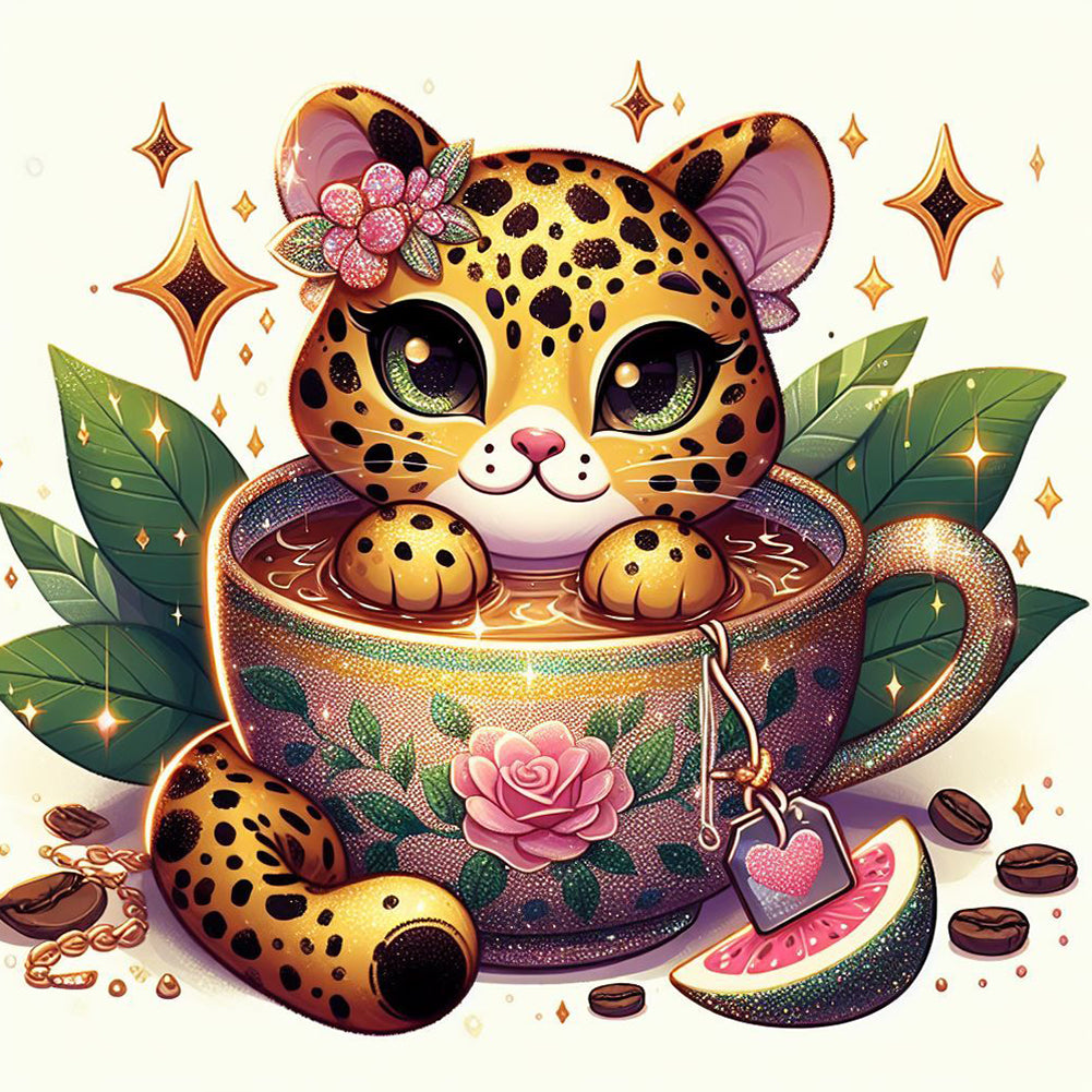 Leopard Kitten - Full Round Drill Diamond Painting 30*30CM