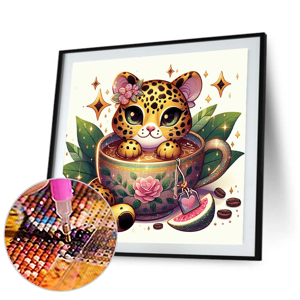 Leopard Kitten - Full Round Drill Diamond Painting 30*30CM