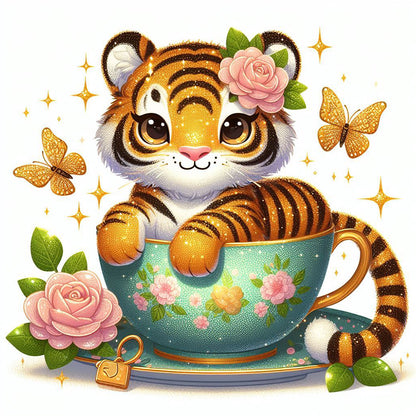 Little Tiger - Full Round Drill Diamond Painting 30*30CM