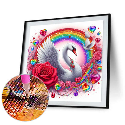 Rainbow Swan - Full Round Drill Diamond Painting 30*30CM