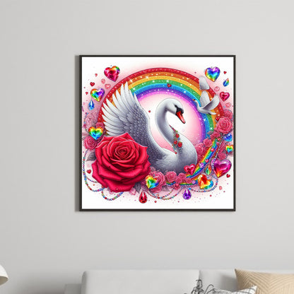 Rainbow Swan - Full Round Drill Diamond Painting 30*30CM