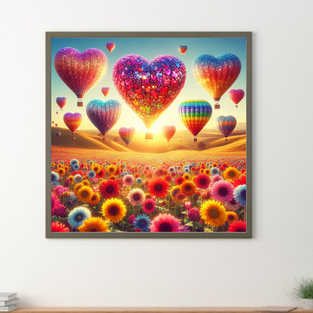 Love Hot Air Balloon - Full Round Drill Diamond Painting 30*30CM