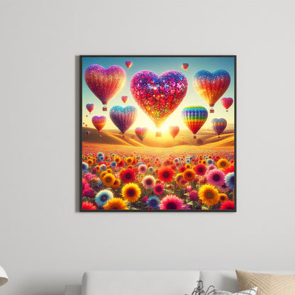 Love Hot Air Balloon - Full Round Drill Diamond Painting 30*30CM