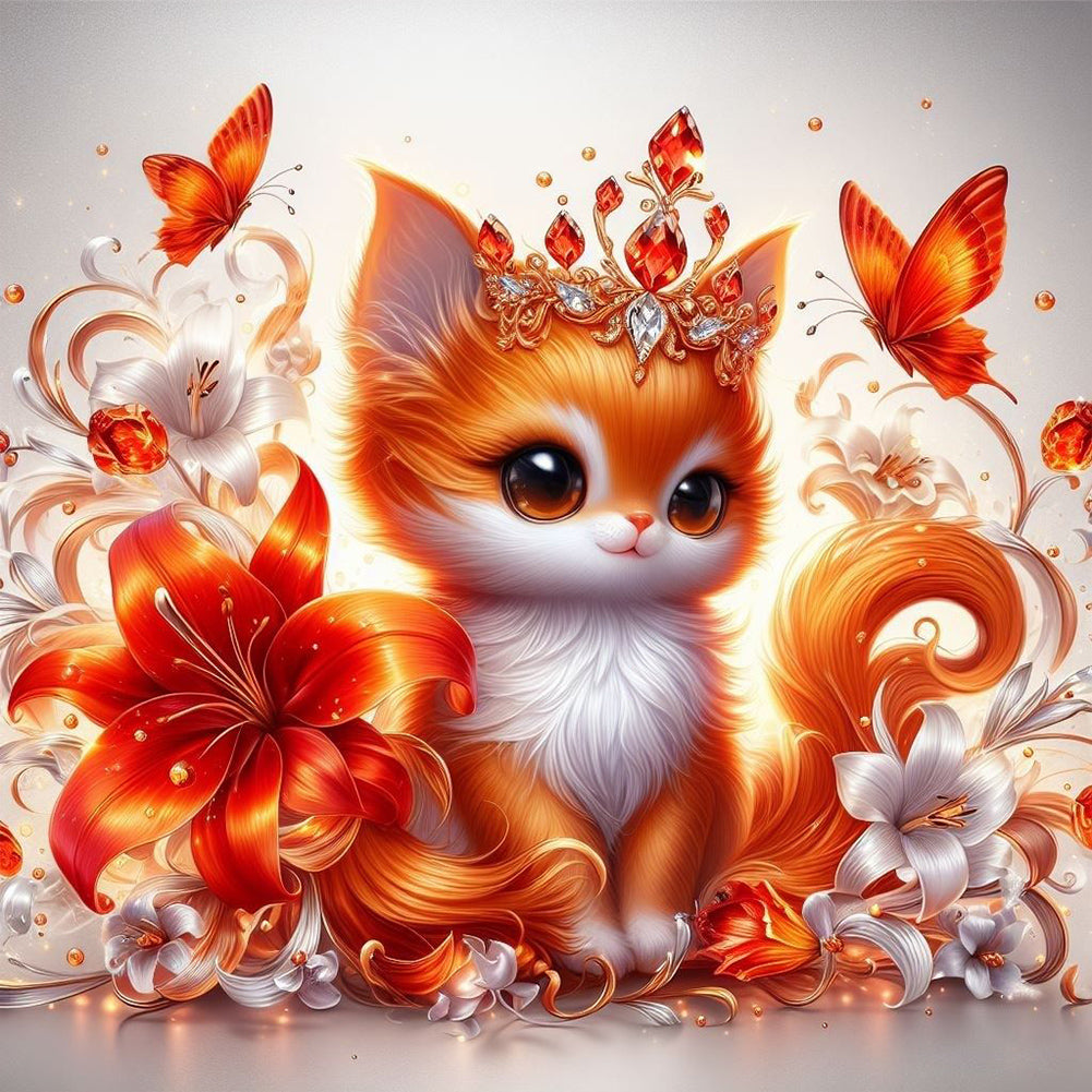 Cute Cat - Full Round Drill Diamond Painting 30*30CM