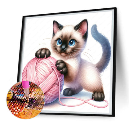 Hair Ball Cat - Full Round Drill Diamond Painting 30*30CM