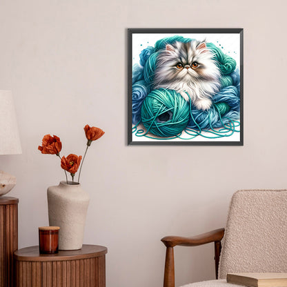 Hair Ball Cat - Full Round Drill Diamond Painting 30*30CM