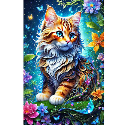 Glowing Cat - Full Round Drill Diamond Painting 40*60CM