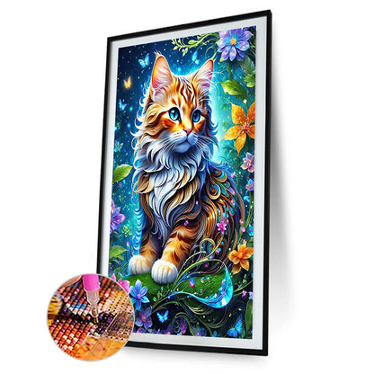 Glowing Cat - Full Round Drill Diamond Painting 40*60CM