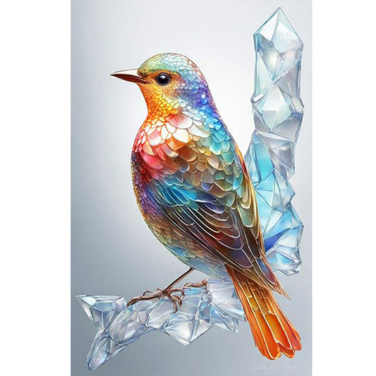 Bird On Branch - Full Round Drill Diamond Painting 40*60CM