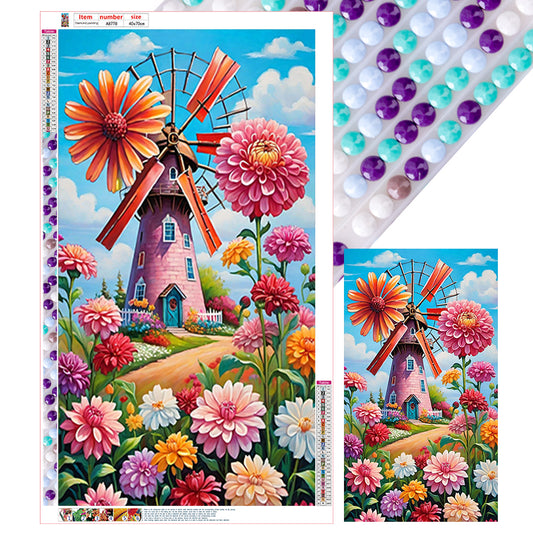 Flower House - Full Round Drill Diamond Painting 40*70CM