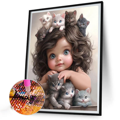 Sweet Cool Girl - Full Round Drill Diamond Painting 40*50CM