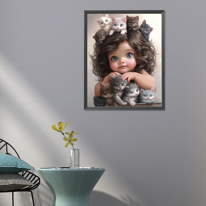 Sweet Cool Girl - Full Round Drill Diamond Painting 40*50CM