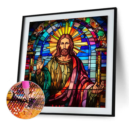 Glass Painting Jesus - Full Round Drill Diamond Painting 30*30CM