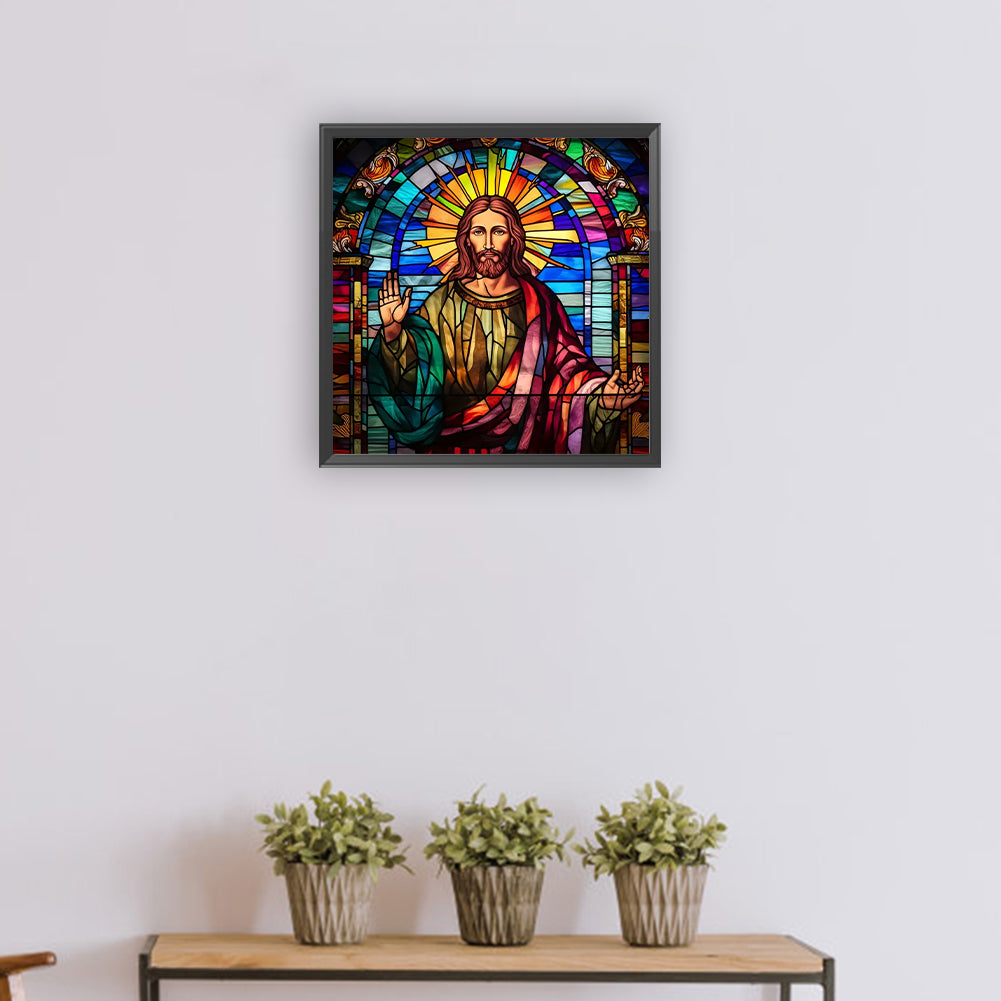 Glass Painting Jesus - Full Round Drill Diamond Painting 30*30CM