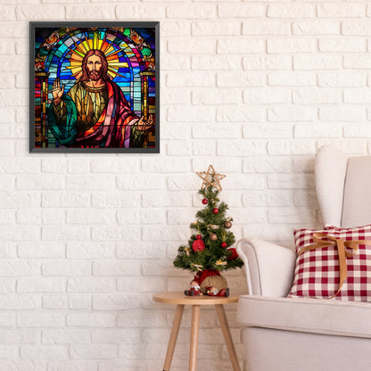 Glass Painting Jesus - Full Round Drill Diamond Painting 30*30CM