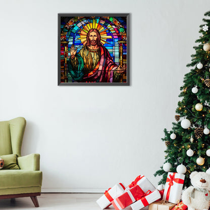 Glass Painting Jesus - Full Round Drill Diamond Painting 40*40CM