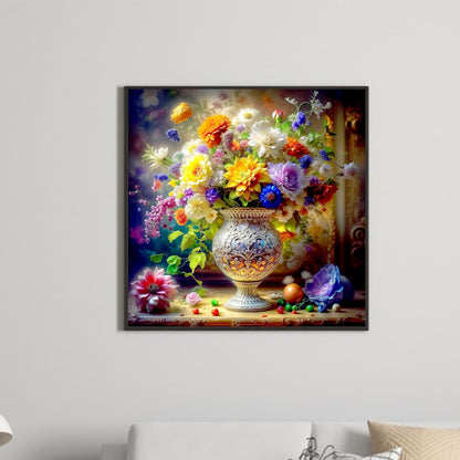Classic Elegant Beautiful Colorful Flowers - Full Round Drill Diamond Painting 30*30CM