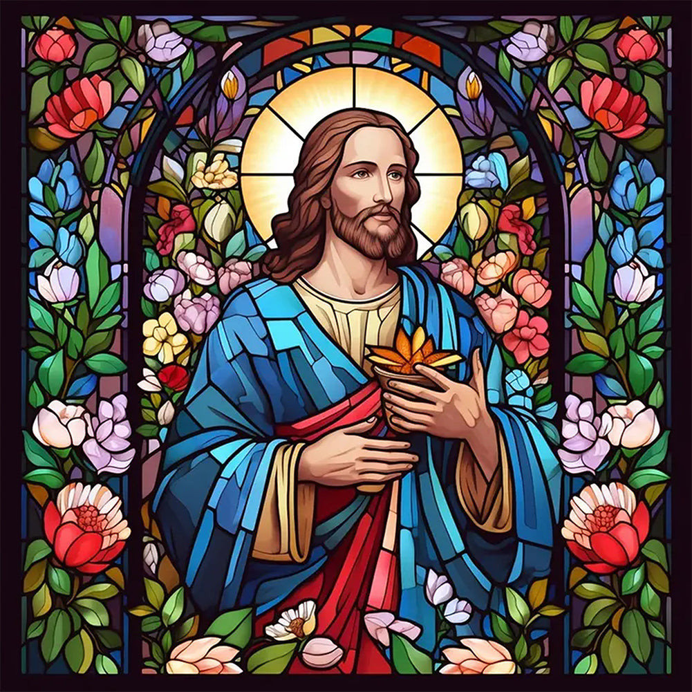 Glass Painting Jesus - Full Square Drill Diamond Painting 45*45CM