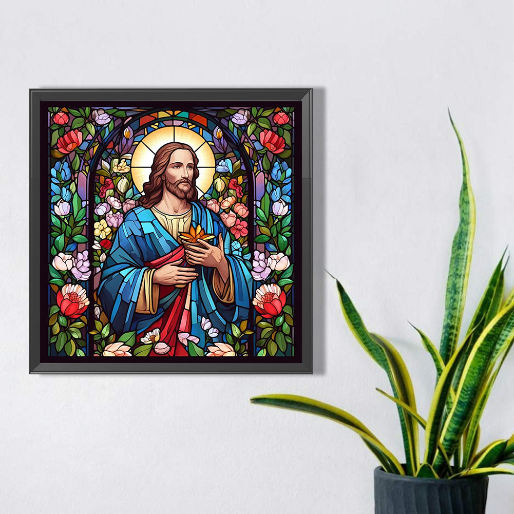 Glass Painting Jesus - Full Square Drill Diamond Painting 45*45CM