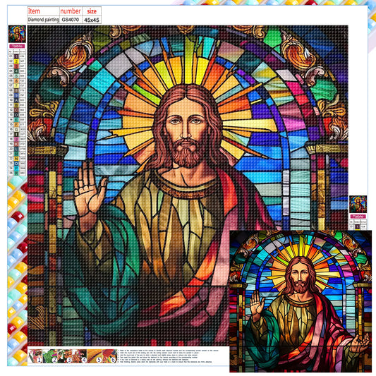 Glass Painting Jesus - Full Square Drill Diamond Painting 45*45CM