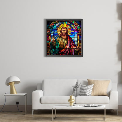 Glass Painting Jesus - Full Square Drill Diamond Painting 45*45CM