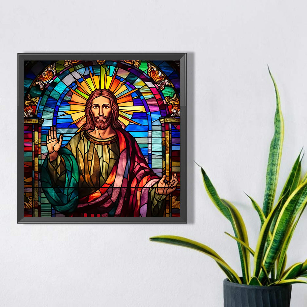 Glass Painting Jesus - Full Square Drill Diamond Painting 45*45CM