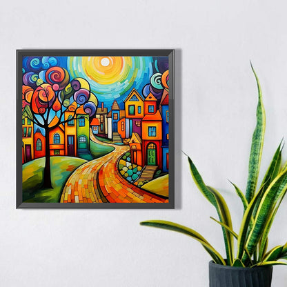 Color Cartoon Houses - Full Square Drill Diamond Painting 45*45CM