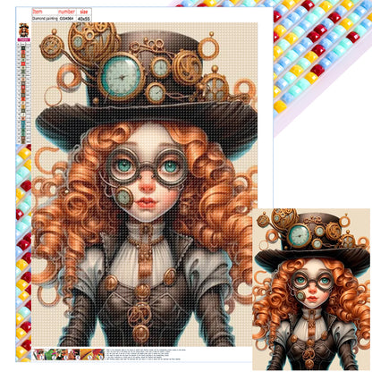 Curly Hair Girl - Full Square Drill Diamond Painting 40*55CM