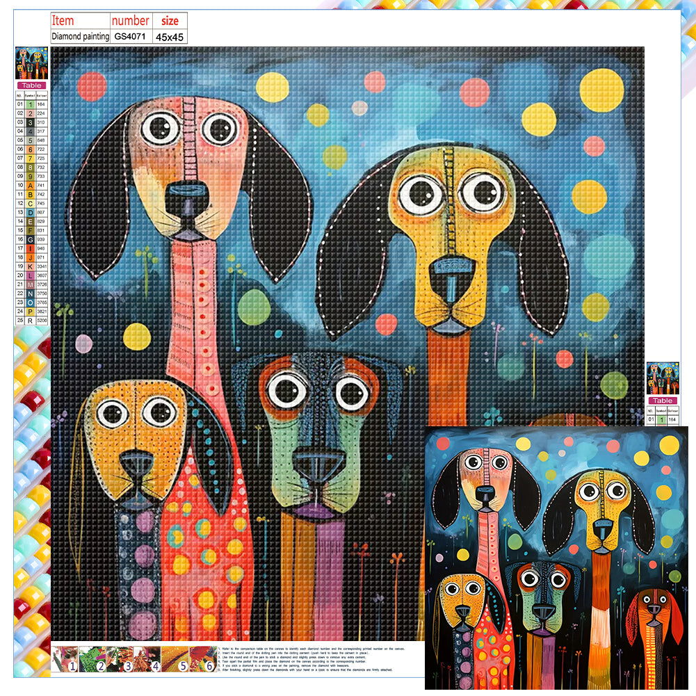 Puppy - Full Square Drill Diamond Painting 45*45CM