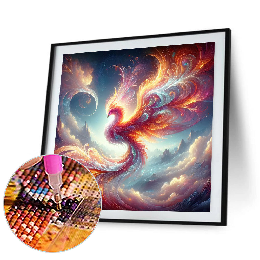 Phoenix On The Clouds - Full Round Drill Diamond Painting 30*30CM