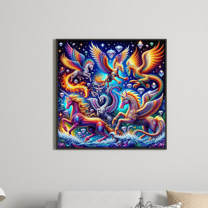 Colorful Mythical Beasts Diamond Wonderland - Full Round Drill Diamond Painting 30*30CM
