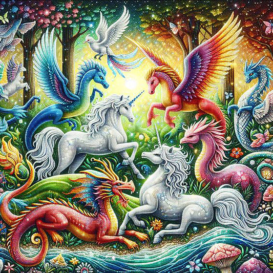 Fantasy Creatures By The Stream - Full Round Drill Diamond Painting 30*30CM