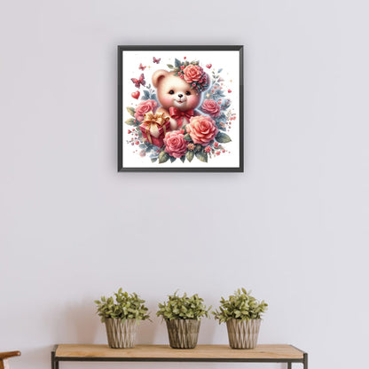 Flower Bear - Full Round Drill Diamond Painting 30*30CM