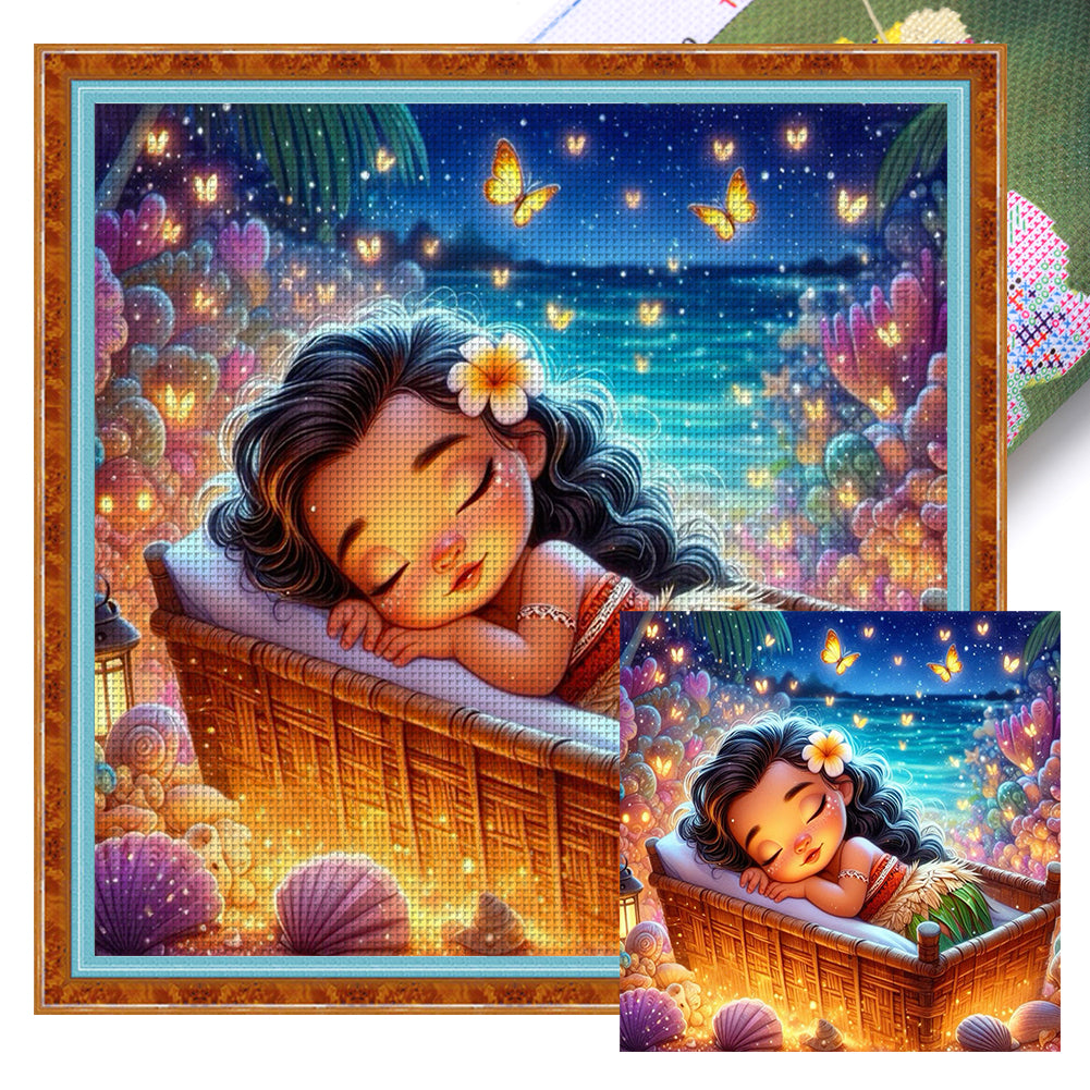 Disney-Princess Moana - 18CT Stamped Cross Stitch 30*30CM