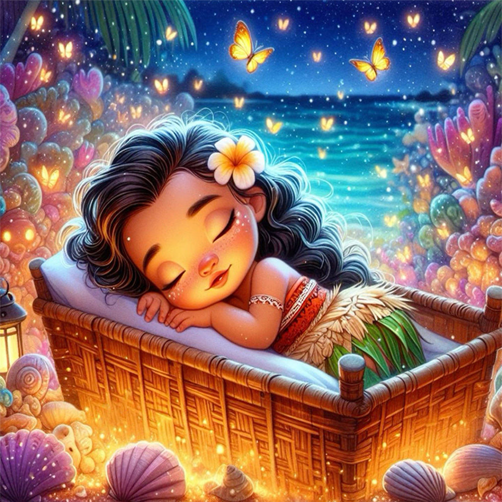 Disney-Princess Moana - 18CT Stamped Cross Stitch 30*30CM