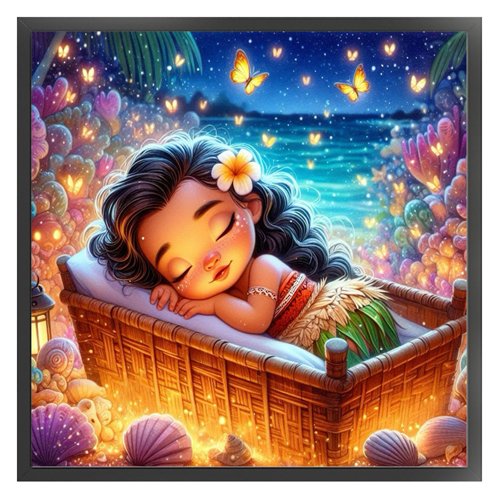 Disney-Princess Moana - 18CT Stamped Cross Stitch 30*30CM