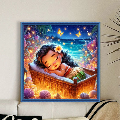 Disney-Princess Moana - 18CT Stamped Cross Stitch 30*30CM