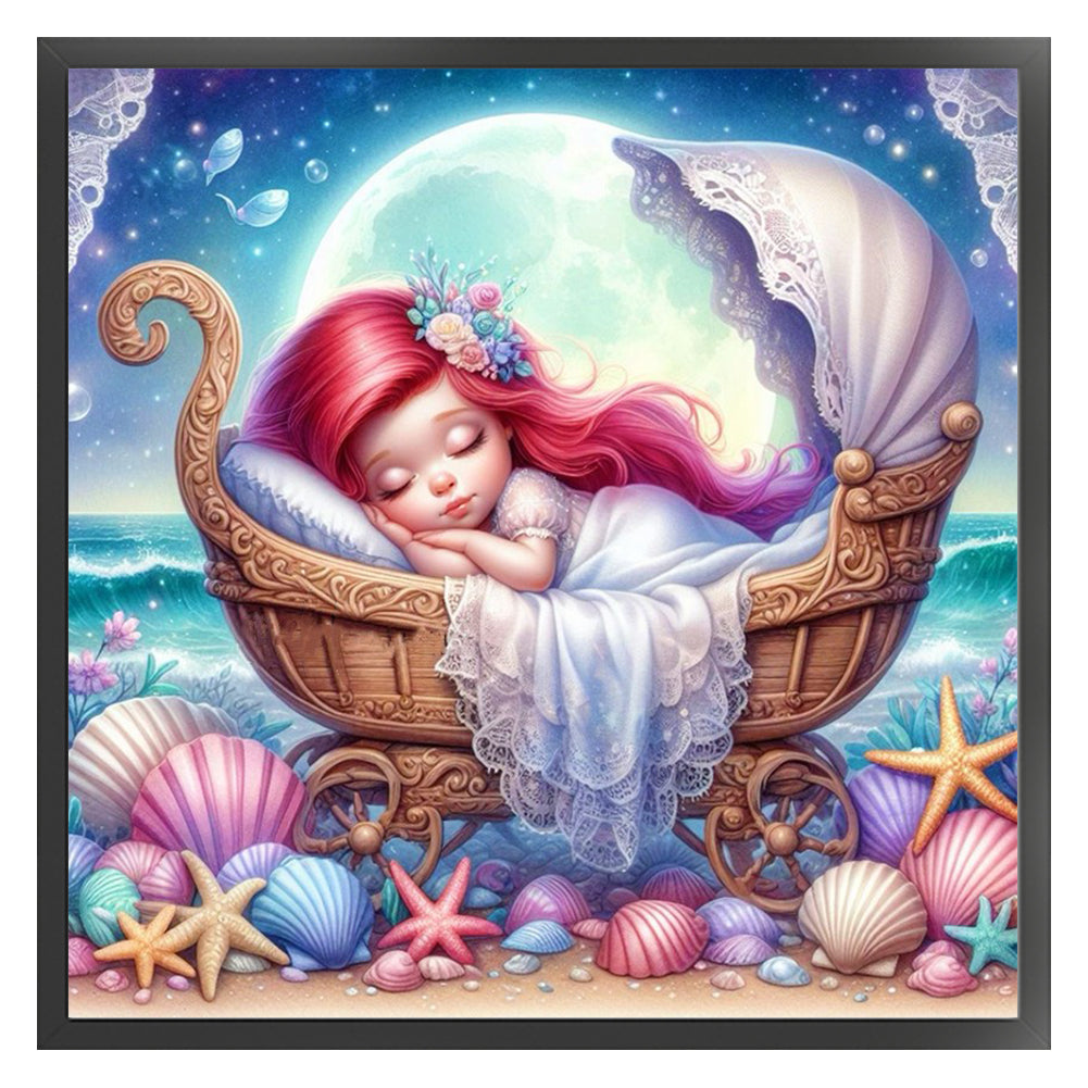 Disney-Princess Ariel - 18CT Stamped Cross Stitch 30*30CM