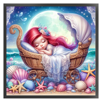 Disney-Princess Ariel - 18CT Stamped Cross Stitch 30*30CM