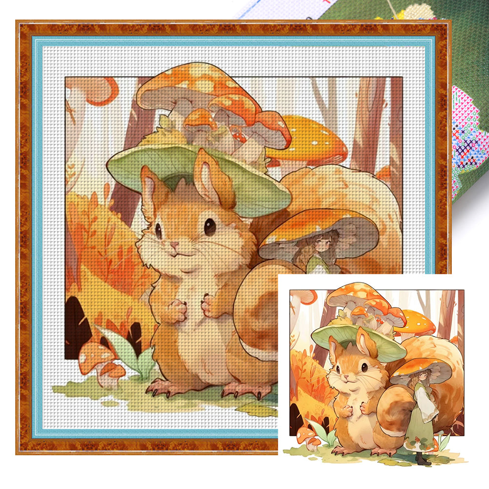 Squirrel - 11CT Stamped Cross Stitch 50*50CM