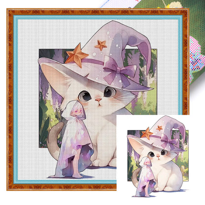 Cat - 11CT Stamped Cross Stitch 50*50CM