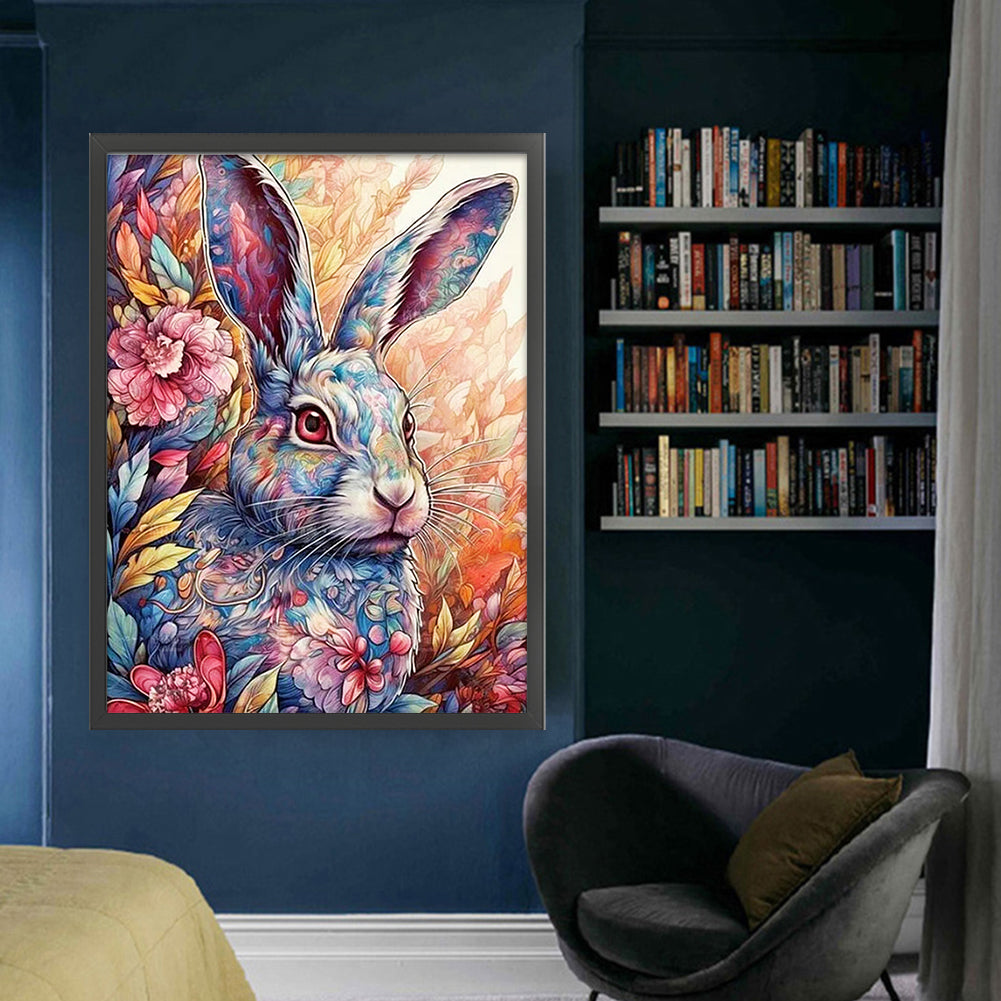 Flower Rabbit - 11CT Stamped Cross Stitch 45*60CM