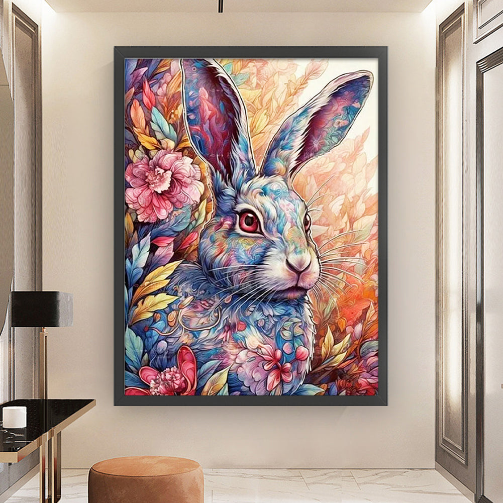 Flower Rabbit - 11CT Stamped Cross Stitch 45*60CM