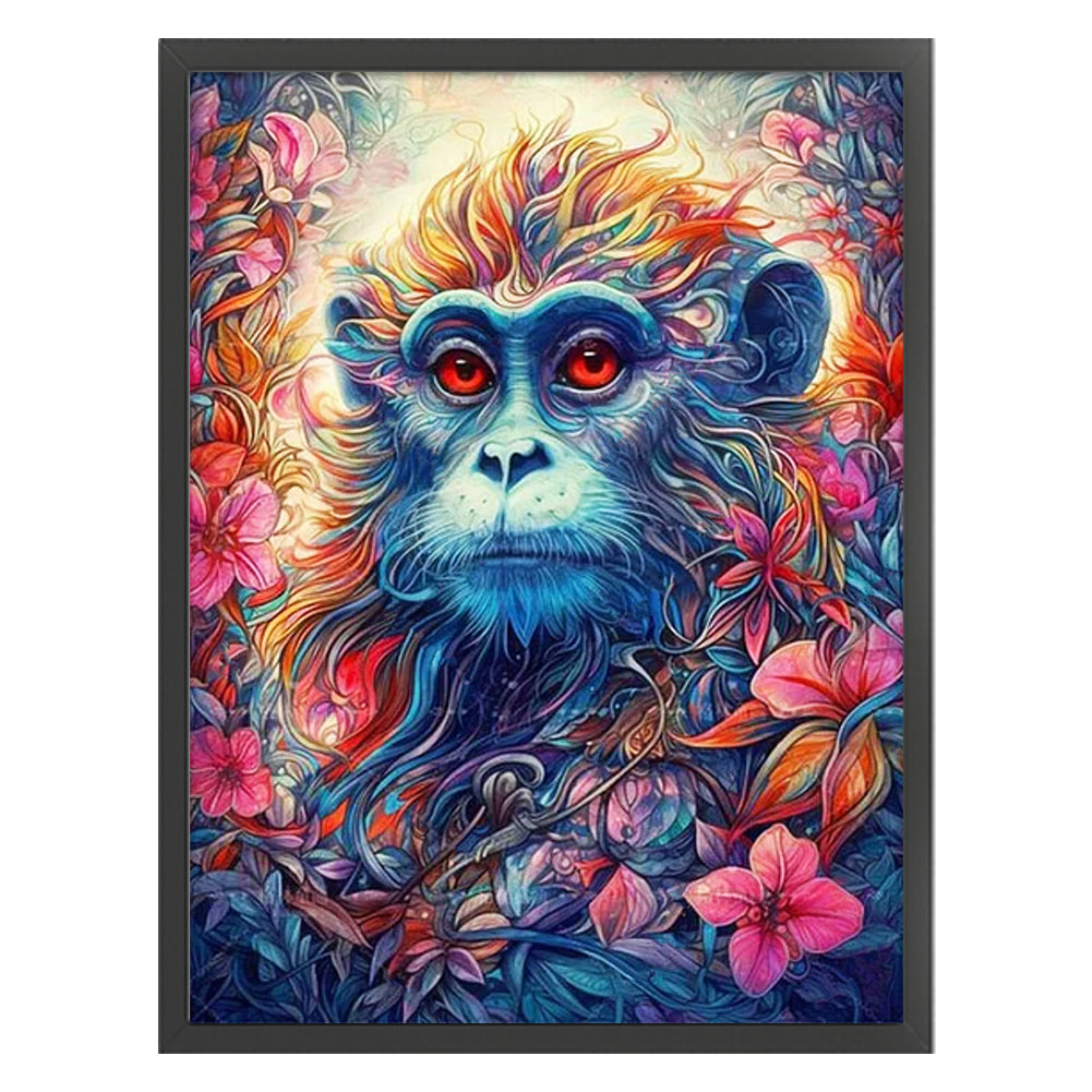 Flower Monkey - 11CT Stamped Cross Stitch 45*60CM