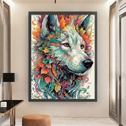 Flower Wolf - 11CT Stamped Cross Stitch 45*60CM